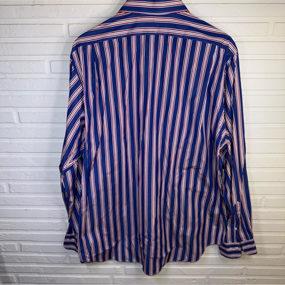Polo Ralph Lauren Blue Striped Cotton Long Sleeve  Button Up, Men’s Size XL - Picture 8 of 8